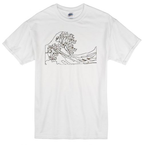 tsunami wave costeras unisex ringer t-shirt