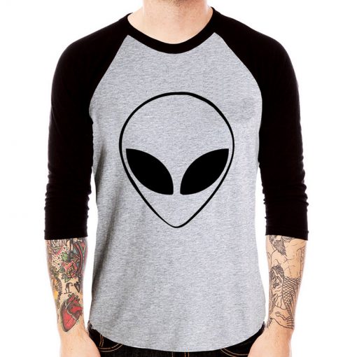 Alien Head Raglan Baseball T-shirt