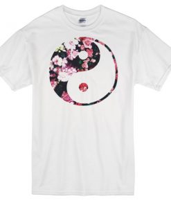 Yin yang flower art T-shirt