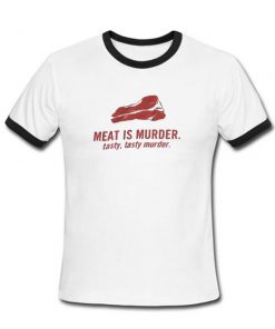 meat is murder unisex raglan T-shirt