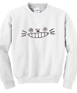 smiling cat face sweatshirt