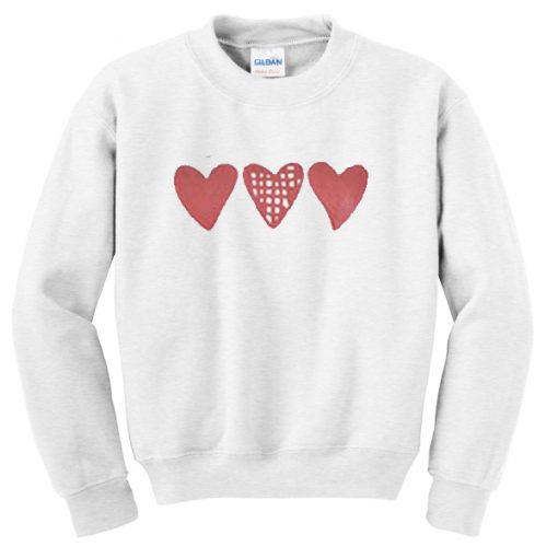 three heart Unisex Sweatshirts