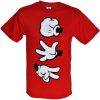 rock paper scissor mickey hand red t-shirt