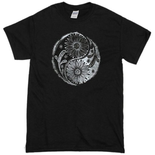 yin yang floral t-shirt