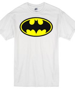 batman logo white t-shirt