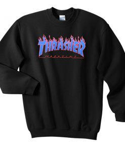 thrasher blue flames sweatshirt