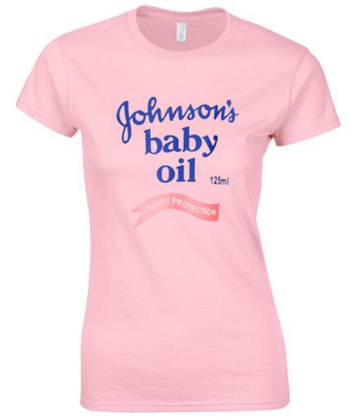 johnson baby oil logo t-shirt