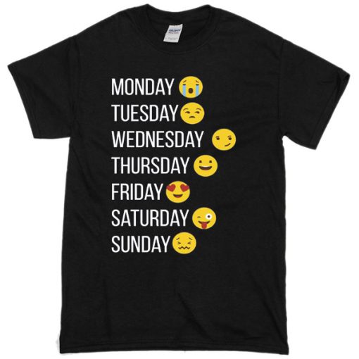 emoji days of the week T-shirt