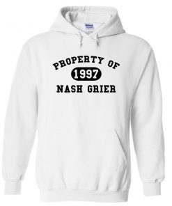 Property of Nash Grier 1997 white hoodie