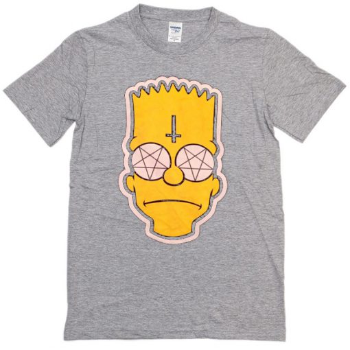 bart simpson satanic grey T-shirt
