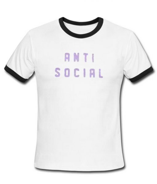 Anti social ringer T-shirt