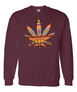 Colorful Weed Maroon Sweatshirt