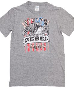 Live Fast Rebel since 1988 Grey T-shirt