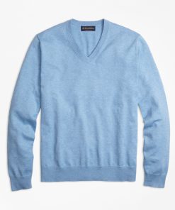 Blank light blue V-neck Sweatshirt