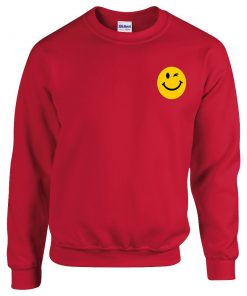 Smiley wink Eyes Red Sweatshirt