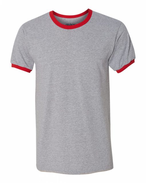 blank grey with red ringer T-shirt