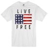 LIVE FREE USA flag T-shirt