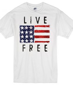 LIVE FREE USA flag T-shirt