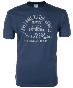 GNR Welcome to The Jungle Blue Navy T-shirt
