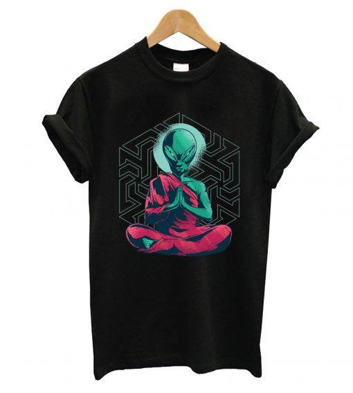 Alien Monk Meditation T shirt