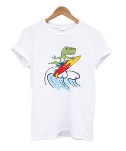 Dinosaur Surfing On Waves T Shirt