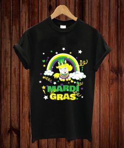 Mardi Gras Unicorn Girl Cute Kid Carnival T-shirt