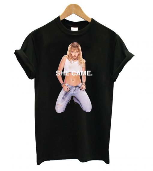 Miley Cyrus She Came Black T shirt