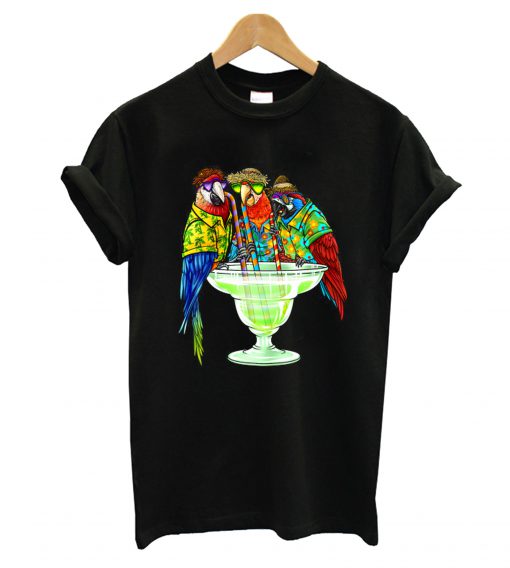 Parrots Drinking Margarita Hawaiian T shirt