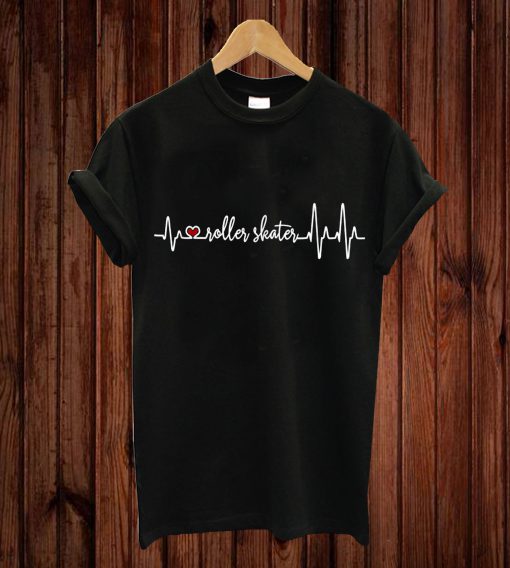 Roller Skater Heartbeat Pulse T-shirt