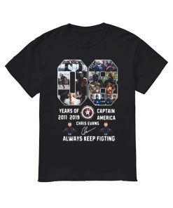 08 years of Captain America 2011 2019 Chris Evans shirt