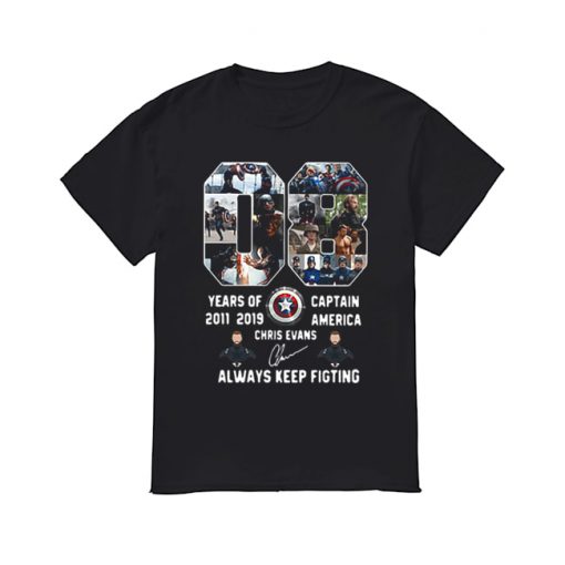 08 years of Captain America 2011 2019 Chris Evans shirt