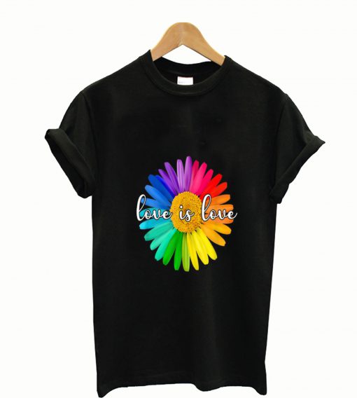 Daisy Flower Lgbt Rainbow Love Is Love Gay Pride shirt