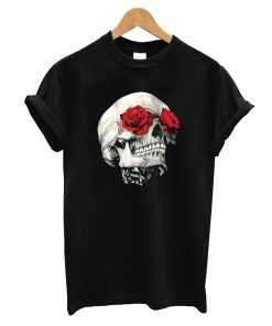 Rose Eye Skull Adult T shirt