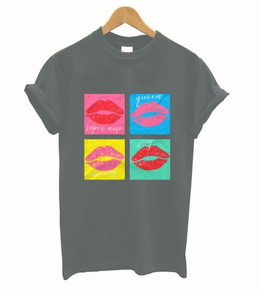 Color Lips Graphic Tees Summer