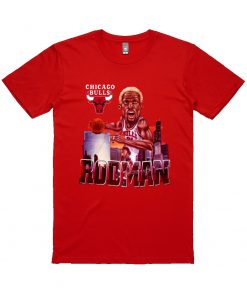 DENNIS RODMAN CHICAGO BASKETBALL RETRO CARICATURE T Shirt