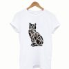 Geometric Black Cat T shirt