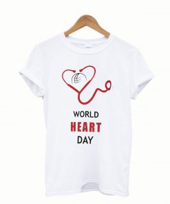 World Heart Day white T Shirt