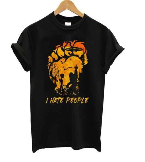 Big Foot Alien Lion I Hate People T-Shirt