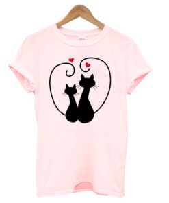 Cat Couple Heart T-Shirt