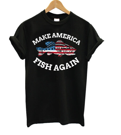 Fishing American Flag Make America Fish T-Shirt