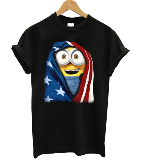 Minion Wearing US Flag Minion Lover T-Shirt