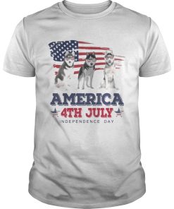 Cool Husky America 4th July Independence Day T-shirt