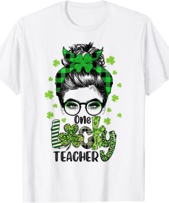 Lucky Teacher St.Patrick Day white T-shirt