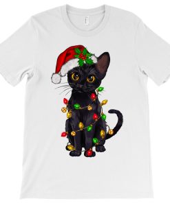 Christmas Black Cat T-shirt